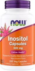 NOW Foods Inositol 500 mg bottle front for cellular health and balance.