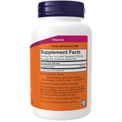 NOW Foods Inositol Powder scoop showing convenient serving for daily neurotransmitter signaling support.