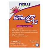NOW Foods Instant Energy B-12 packets on a clean surface for quick daily fueling