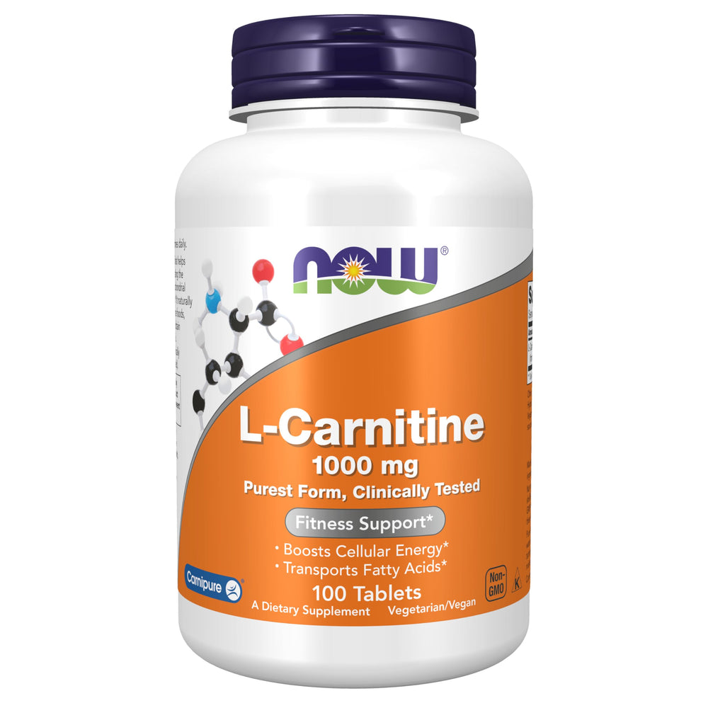 NOW Foods L-Carnitine 1000 mg bottle for daily energy support