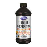 NOW Foods L-Carnitine Liquid bottle on shelf for daily energy support.