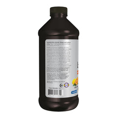 NOW Foods L-Carnitine Liquid citrus flavor label close-up for tasty supplementation.