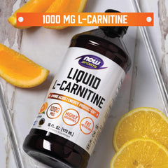 NOW Foods L-Carnitine Liquid dropper measuring dose for accurate intake.