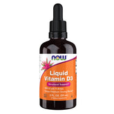 NOW Foods Liquid Vitamin D-3 bottle for convenient daily bone support.