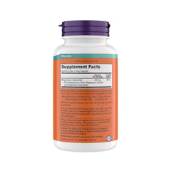 Now Foods magnesium 400 mg capsules closeup highlighting vegan capsules and enzyme support