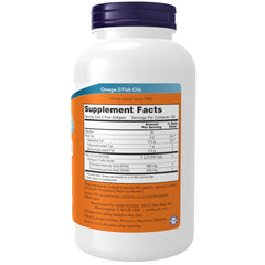 NOW Foods molecularly distilled omega-3 softgels showcase purity.