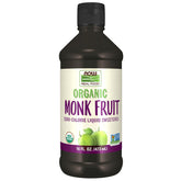 NOW Foods Monk Fruit Liquid bottle being poured for beverages