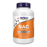 NOW Foods NAC 600 mg bottle front view for daily antioxidant support