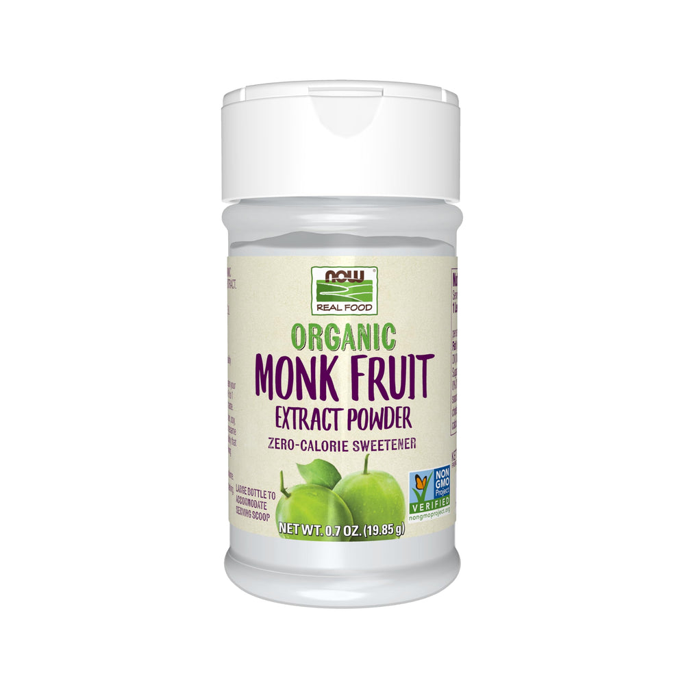 NOW Foods organic monk fruit extract powder, calorie-free sweetener for beverages