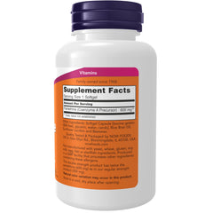NOW Foods Pantethine 600 mg label closeup shows dosage and ingredients.