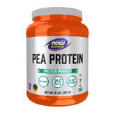 NOW Foods Pea Protein bottle label emphasizes purity for post-workout recovery.