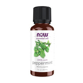 NOW Foods Peppermint Oil bottle pour for energizing diffusers