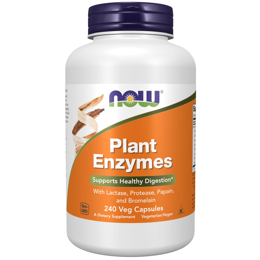 NOW Foods Plant Enzymes lactase capsules support dairy digestion and nutrient availability