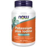 NOW Foods Potassium plus Iodine bottle highlights electrolyte balance benefits