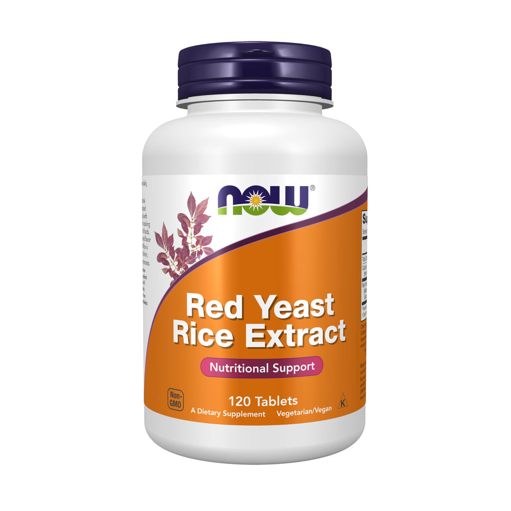 NOW Foods Red Yeast Rice bottle for easy dosing and packaging.