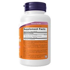 NOW Foods Resveratrol capsule close-up showing 350 mg potency