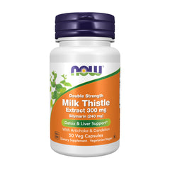 NOW Foods Silymarin Milk Thistle bottle with 300 mg per capsule for liver support