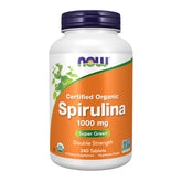 NOW Foods Spirulina Double Strength bottle with 1000 mg tablets for daily greens