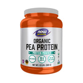 NOW Foods Organic Pea Protein bottle with unflavored powder for versatile daily use