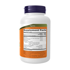 NOW Foods Super Enzymes bottle label closeup highlighting bromelain and papain for meal breakdown