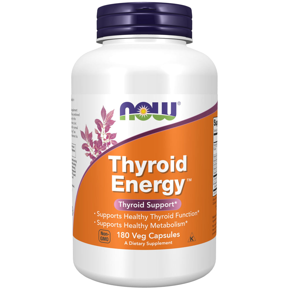NOW Foods Thyroid Energy bottle cap close-up for thyroid support.