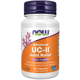NOW Foods UC-II Advanced Joint Relief bottle on a shelf for daily support