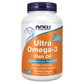 NOW Foods Ultra Omega-3 softgels bottle for daily wellness routine.