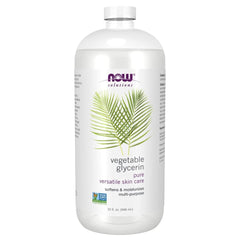 NOW Foods Vegetable Glycerin bottle front view for versatile skincare hydration.