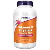 NOW Foods Vitamin C crystals tub showing label for immune support.