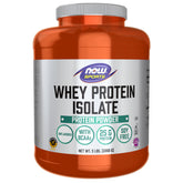 NOW Foods Whey Protein Isolate unflavored powder being scooped for quick protein