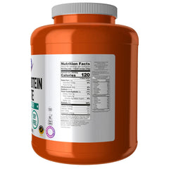 NOW Foods Whey Protein Isolate scoop dispensing for convenient protein boost.