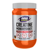NOW Sports Creatine Monohydrate powder bottle showcases pure energy support for workouts.