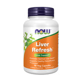NOW Foods Liver Refresh bottle-cap showing the easy daily dosage for liver support