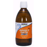 NOW Foods Omega-3 Lemon bottle close-up for easy consumption