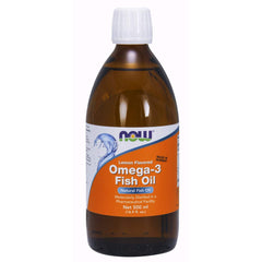 NOW Foods Omega-3 Lemon bottle close-up for easy consumption