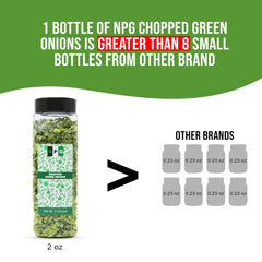 NPG green onion flakes close-up for soups, salads, and garnishes.