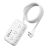 NTONPOWER extension cord with flat plug for behind furniture and tight spaces.