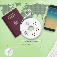 NTONPOWER compact 3ft extension cord keeps outlets reachable while traveling
