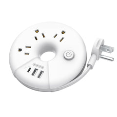 NTONPOWER Travel Power Strip with 3 outlets and 3 USB-C ports for hotel rooms
