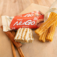NuGo Churro bar provides 11g protein for balanced nutrition