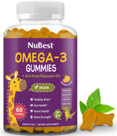 NuBest Omega-3 Gummies orange bottle supports kid-focused daily routine.