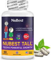 NuBest Tall 10+ bottle front showcases a trusted daily supplement for growing kids.