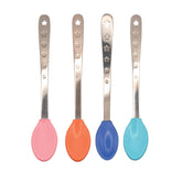 Nuby Hot Safe Spoons color-change tip signal for hot food safety during feeding.