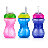Nuby No-Spill Soft Straw Cup front view showcasing easy-grip design for toddlers.