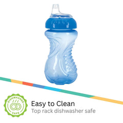 Nuby ergonomic-grip toddler cup demonstrates easy independent sipping