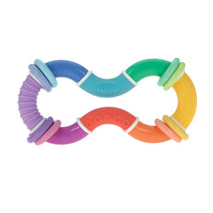 Nuby Twist-a-Ring Rattle Teether baby toy in vibrant colors for teething