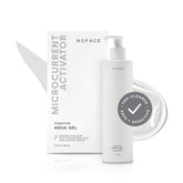 NuFACE Aqua Gel Activator bottle showing hydrating microcurrent gel for at home sessions