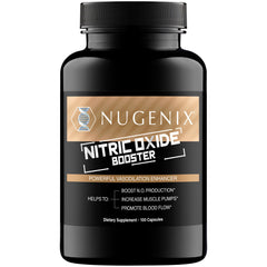 Nugenix Nitric Oxide Booster bottle front signals performance support and everyday energy