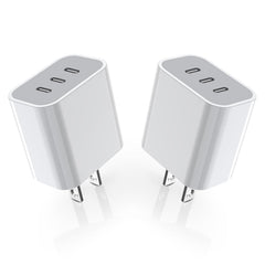 Nuinno two-pack iPhone charger block with three ports for fast charging on the go.