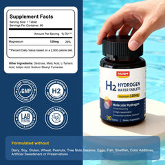 NUISM tablets dissolving in water for smooth hydrogen water